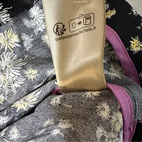 Scotch & Soda Size L Suit Jacket Blazer Belted Garden Girl Belted Black Yellow - Picture 6 of 16